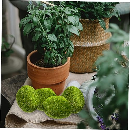 jojofuny 13pcs Artificial Stone Decoration Faux Balls for Decoration Fake Moss Sphagnum Terrarium Preserved Home Accessories Ornament Fairy Garden Decor Moss Stone Green Foam