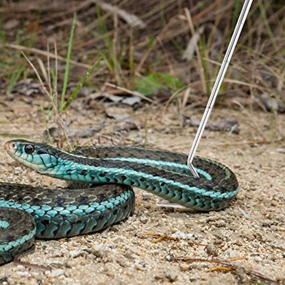 Collapsible Snake Hook Stainless Steel Extensible Snake Catcher Capture Hook for Catching Handling Grabber Separate Small Pet Snake | Non-slip Handle,Collapsible,Portable Mini,Retractable,Catching Snake Handling Tool,Professional,Easy to Carry and Store
