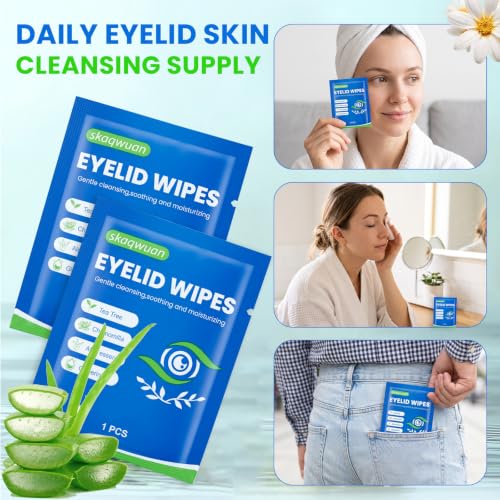 78PCS Eyelid Cleansing Wipes, Tea Tree Oil Gentle Cleansing Cloths, Gentle Daily Facial Cleansing Wipes for Sensitive Skin, Alcohol Free Moisturizing Eye Area Cleansing Wipes Bulk Pack - size: 1 Count (Pack of 78)