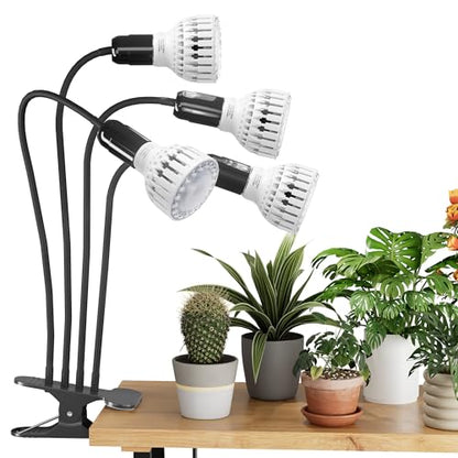 Grow Light,24W (160Watts Equiv) 5000K White Full Spectrum LED Growing Lamp Clip on Desk for Indoor Plants,Bulbs Replaceable & Non-dimmable (Black, 320W) - size: 320W