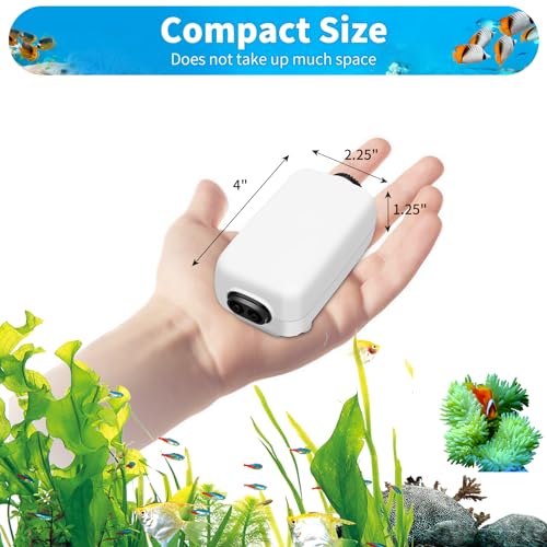 AQUANEAT Aquarium Air Pump for 20-210 Gallon Tank, Fish Air Bubbler, Hydroponic Oxygen Aerator with Stones, Airline Tubing, Check Valves - size: 20-100 Gallons