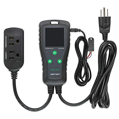 DIGITEN DHTC1011 Humidity and Temperature Controller Plug-in Thermostat Humidistat Outlet Humidity Controller Greenhouse Thermostat Cooling Heating Humidifier Dehumidifier - style: Temperature & Humidity Controller
