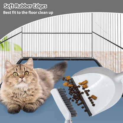 PINVNBY Mini Dustpan and Brush Set, Pet Cage Cleaner for Guinea Pigs Chinchillas Hamster Rabbits Hedgehogs etc, Hand Broom and Dustpan Set with Sand Scooper for Animals Waste (3 Pack White) - color: White