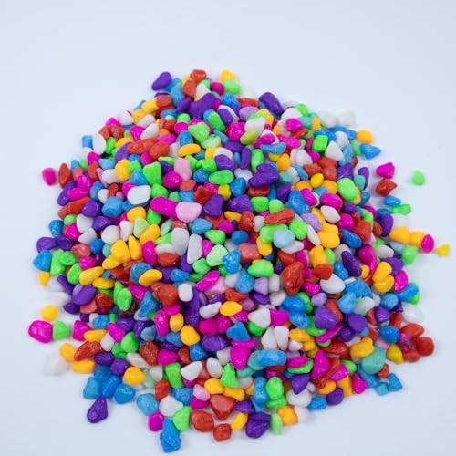 Colored Aquarium Gravel,Colorful Pea Gravel,Garden Rocks,Decorative Stones Rocks for Fish Tank,Aquarium,Fairy Garden Decor,Planters,Vase Fillers,Landscaping,1 Pound (Mixed Color, 4-6mm) - color: Mixed Color, size: 4-6mm