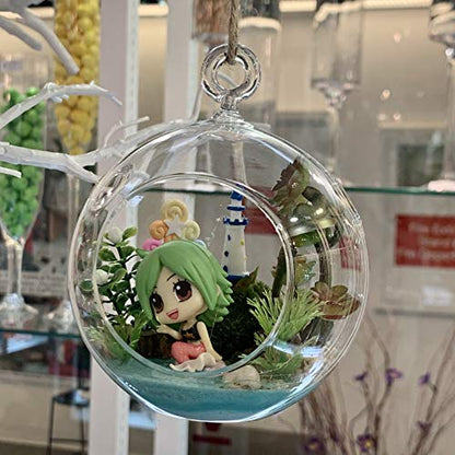 WGVI WGV Hanging Terrarium Globe, Width 7", Height 8", DIY Air Succulent Planter, Clear Glass Vase Orb with Flat Bottom, Candle Holder for Windowsill Outdoor Garden Decor, 1 Piece - size: 7" Flat Bottom