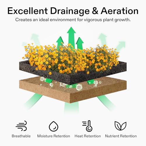 VIVOSUN Coco Coir Liner 16 x 120 in, 100% Natural Coconut Fiber Mat | Thickened Coco Liner Roll for Planters, Hanging Baskets, Garden Decoration, DIY Crafts, Pet Pads & Reptile Carpet - size: 16"W x 120"L