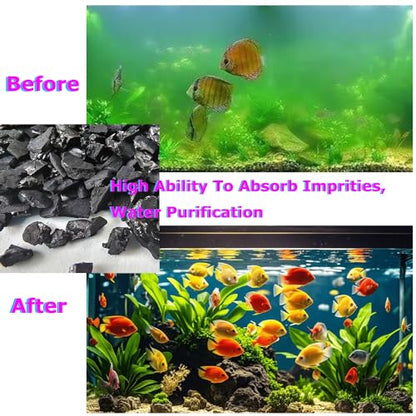 Aqarium Filter Activated Charcoal Aquarium Filter Media Activated Carbon Pellets for Turtle Tank and Fish Tank - Activated Charcoal Compatible with Tetra Whisper Filter Water Tanks