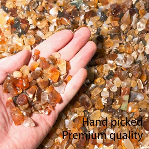 Carnelian Crystal Chips Bulk 2lbs, 2400+ Pieces, 5-8mm Natural Gemstones - color: Carnelian, size: 2LB