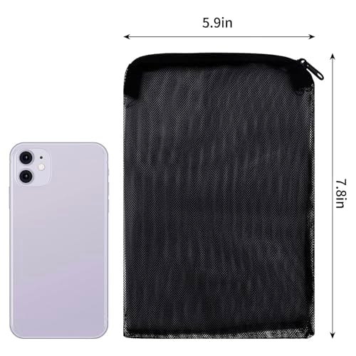 DEPEPE Aquarium Filter Media Bags 10 Pack 7.8x5.9in Zipper Mesh | Large Mesh, Zipper Closure, 5 White and 5 Black Bags, for Activated Carbon Ceramic Rings Biospheres and Filter Media