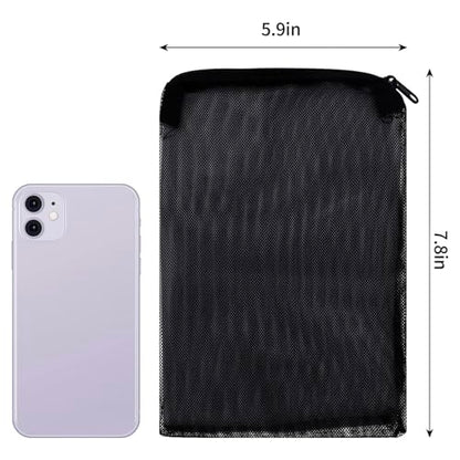 DEPEPE Aquarium Filter Media Bags 10 Pack 7.8x5.9in Zipper Mesh | Large Mesh, Zipper Closure, 5 White and 5 Black Bags, for Activated Carbon Ceramic Rings Biospheres and Filter Media