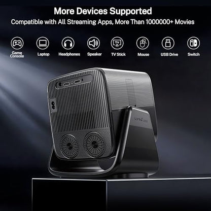 2000 ANSI Google TV-Licensed Projector, 4K/8K Input Support, Dual 36W Dolby | Native 1080P Projector with WiFi and Bluetooth, Voice Remote, AI Auto Focus, 125% sRGB, HDR10, 90° Stand, 200" Display X5 Pro