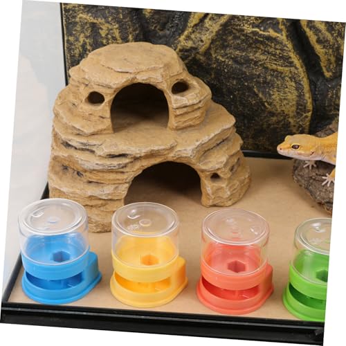Homoyoyo 4pcs Small Reptile Water Fountain and Water Dish Bowl for Lizards Turtles Snakes Gecko Terrarium Tank Accessories