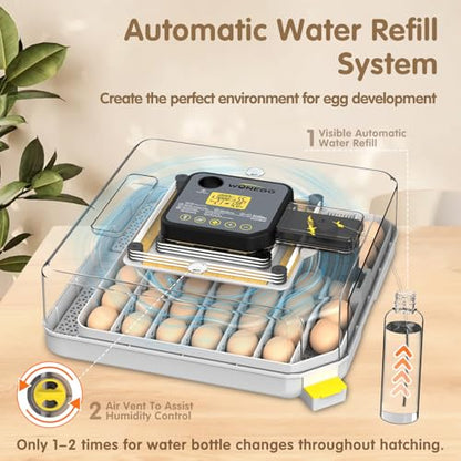 Egg Incubator 48 Eggs Automatic Egg Turning Chicken Incubators for Chicken, Ducks, Goose, Pigeon, Quail, Parrot Incubator for Farm - size: 48 eggs