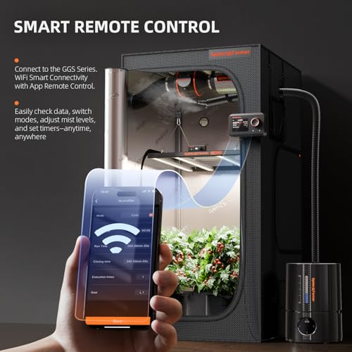 Spider Farmer 5L Cool Mist Plant Humidifier with Hose for Indoor Grow Tent | App Control, Target Humidity Set, 450ml/H Max Output, Temp & Humidity Probe, Extendable Targeting Hose