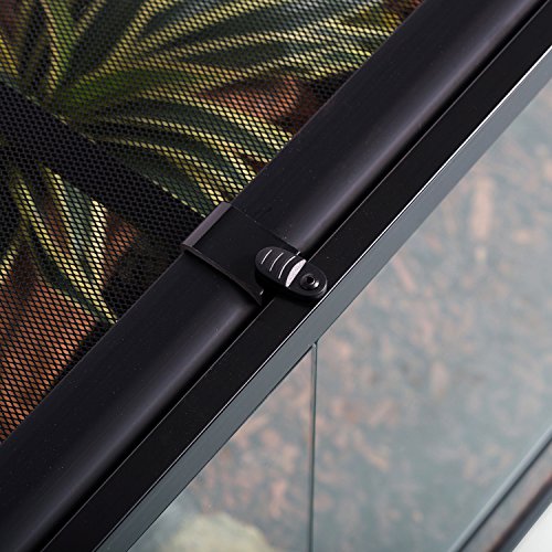 REPTI ZOO 50 Gallon Reptile Glass Terrarium Tank Double Hinge Door with Screen Ventilation Large Reptile Terrarium 36" x 18" x 18"(Knock-Down) - color: Black