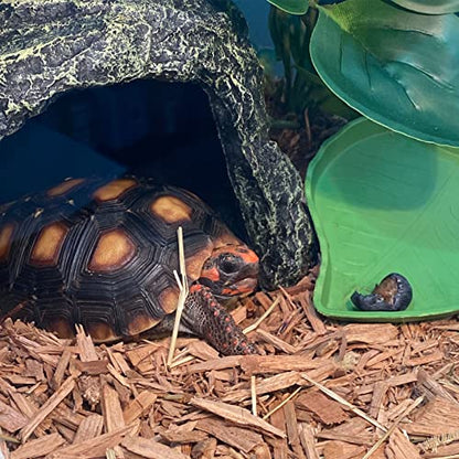 kathson Reptile Rock Hideout Cave,Tortoise Hide Caves,Resin Hides Shelter,Reptile Green Plant Decoration Habitat Decor Terrarium Accessories for Lizards Bearded Dragon Gecko Turtles Spiders - style: hideout