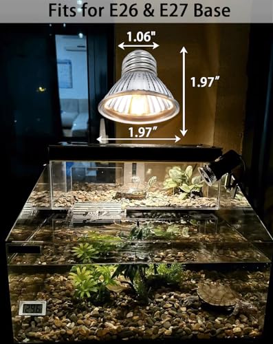 Turtle Reptile Heat Lamp Bulb 50W 120V,4Pcs Heat Bulb | UVA Reptile Light for Turtle Tank,Fits Reptiles and Amphibian Tanks, Terrariums and Cages, Works with Various Lamp Fixtures