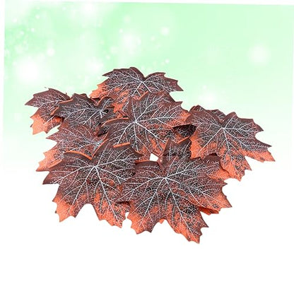 LIOOBO 12pcs Maple Leaf Litter Reptile Cage Decor Pet Habitat Ornament for Snakes Lizards Frogs Terrarium Accessories