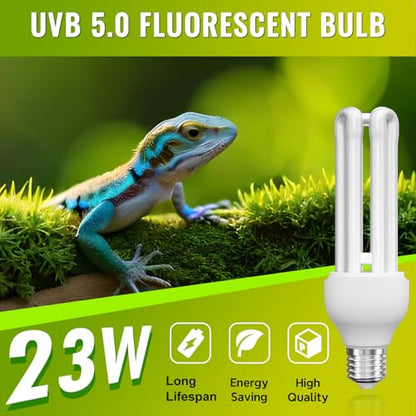 DoRight UVB 5.0 Bulb for Birds Compact Fluorescent Light Bulb E26, UVB 5.0 Bird Light Bulb Compact UVB Lamp Bird Cage UVB Light for Captive Birds, Reptiles
