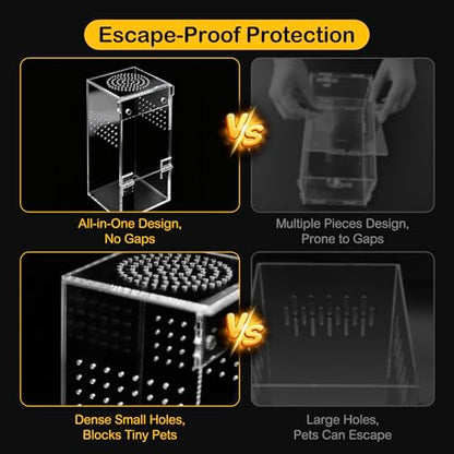 Jumping Spider Enclosure Starter Kit,Escape Proof Ocean Terrarium | Praying Mantis Terrariums,Transparent Acrylic Complete Bug Habitat,All In One Arboreal Tarantula Cribs Cage,Insect Container - color: Blue, size: Large