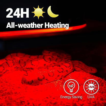 REPTI ZOO Reptile 50W Infrared Heat Lamp Bulb,2 Pack Infrared Basking Spot Light for Reptiles & Amphibian,Bearded Dragon,Leopard Gecko,Turtle,Lizard,Chickens | Pet Brooders Night Heat Lamp - style: 50W/Infrared Lamp