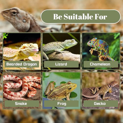 7PCS Crested Gecko Tank Accessories,Natural Leopard Gecko Coconut Hut with Ladder Plastic Leaf Platform for Reptile Wooden Bridge Lizard Hammock Hanging Plants Jungle Vines Flexible Leaves Decor - style: 【Style E】