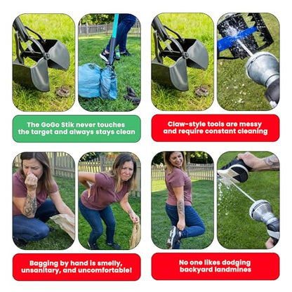 GoGo Stik XP Consumer Reports #1 Rated Ergonomic Scooper 2024, 2026. Quick, Clean, & Convenient Pro Pooper Scooper for All Dog Pet Waste Cleanup. Use Store Bags or Heavy Dootie Bags. - size: 1 Count (Pack of 1)