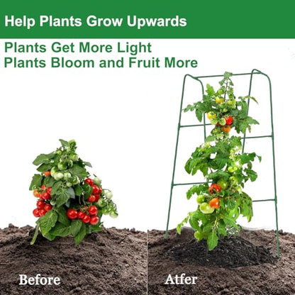 Cucumber Trellis for Plant Climbing- Cucumebr Arch Trelli for Flower Vine Vegetable Tomato Cage Raised Bed- Foldable Garden Tunnel Trellis (47x15.7in)