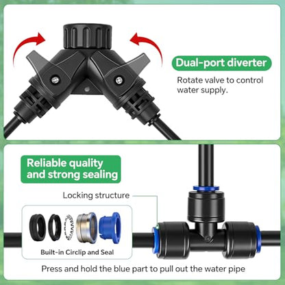 33Ft 1/4" Drip Irrigation System for Garden – Automatic Atomizing Sprinkler System for Outdoor Plants Raised Bed, Yard, Potted Plants & Lawn - size: 33FT 1/4'' Main tube