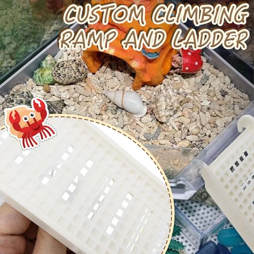 Hermit Crab L-Shaped Platform with Ladder Hermit Crab Climbing Toys, Habitat Tank Accessories, Reptile & Hamster Activity Platform - color: Gray
