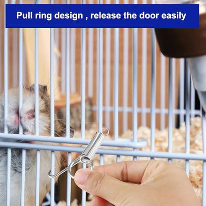 20Pcs Spring Door Latch for Rabbit Cages,Cages Door Metal Finger Spring Latch Hook, Multi Functional Pet Cages Door Spring Latch for Fixing Pet,Bunnies, Rodents, Hamsters,Squirrels Cages Hook