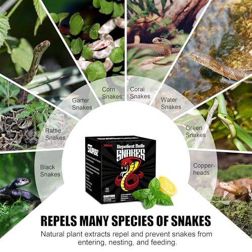 Snake Repellers for Outdoor and Patio Snake Repellent | Natural Ingredients Snake Repellent Balls For Lawn, Garden, Fishing, Home, Camping Repel Snakes 12 Pack - color: 12 Pack