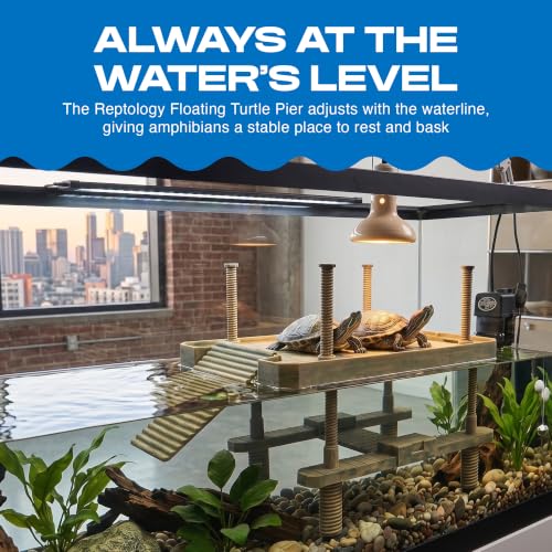 Penn-Plax Reptology Aquatic Turtle Pier and Basking Platform | Floating Above Tank | Decorative, Functional, and Naturally Inspired for Aquariums and Terrariums | Large Size (REP603) - style: Turtle Pier - Large