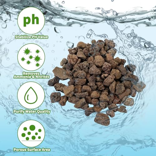 Hamiledyi 6 LB Aquarium Filter Media Bio Balls Ceramic Rings Media with Mesh Bag for Fish Tank and Pond Canister Biological Biofilter Filter (Black)