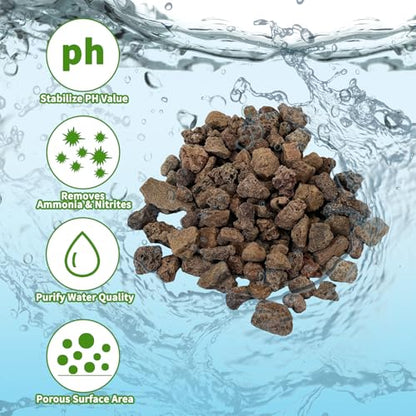 Hamiledyi 6 LB Aquarium Filter Media Bio Balls Ceramic Rings Media with Mesh Bag for Fish Tank and Pond Canister Biological Biofilter Filter (Black)