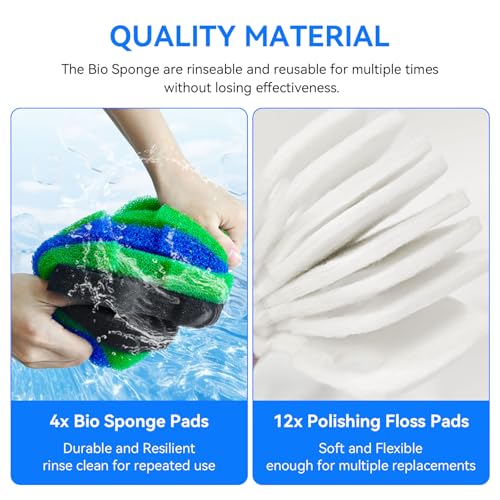 Canister Filter Media Compatible with Penn Plax Cascade 1200/1500 CCF4UL/CCF5UL Replacement Canisters Filters Bio Sponges for Aquariums Fish Tank Turtle Tank 16 Pack
