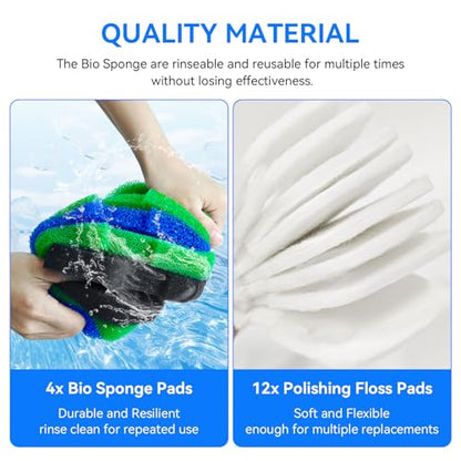 Canister Filter Media Compatible with Penn Plax Cascade 1200/1500 CCF4UL/CCF5UL Replacement Canisters Filters Bio Sponges for Aquariums Fish Tank Turtle Tank 16 Pack