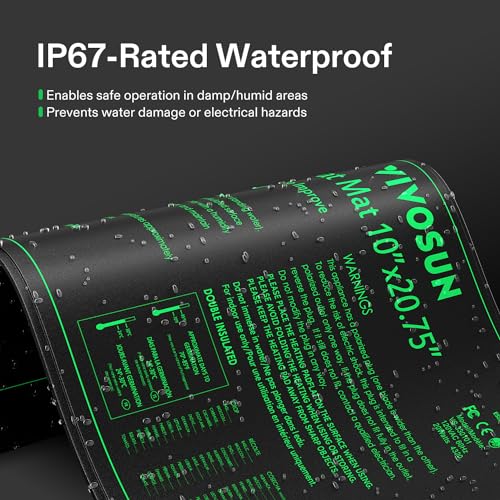 VIVOSUN 6-Pack 10" x 20.75" Durable Waterproof Seedling Heat Mat | UL & MET-Certified Warm Hydroponic Heating Pad for Germination, Indoor Gardening, Greenhouse - style: 10" x 20.75", 6 Pack