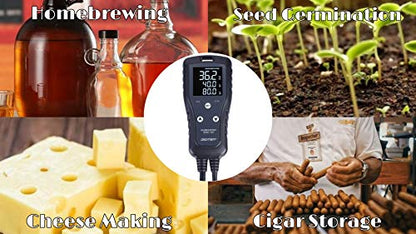 Digital Humidity Controller Humidistat Pre-Wired Plug Simple-Stage AC 110V -240V with High Accuracy Humidity Sensor for Dehumidifier Humidifier Reptiles Greenhouse Exhaust Fan Fermentation
