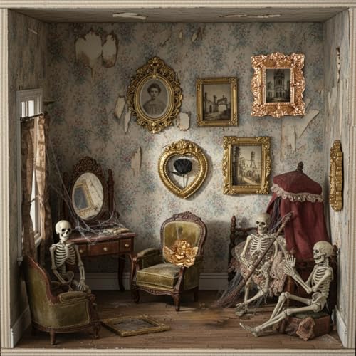 Miniature Dollhouse Accessories 4 Pcs Dollhouse Picture Frames Doll House Furniture for Handmade Lovers and 1:12 Scale Dollhouse Enthusiasts(Gold) - color: Gold Frames