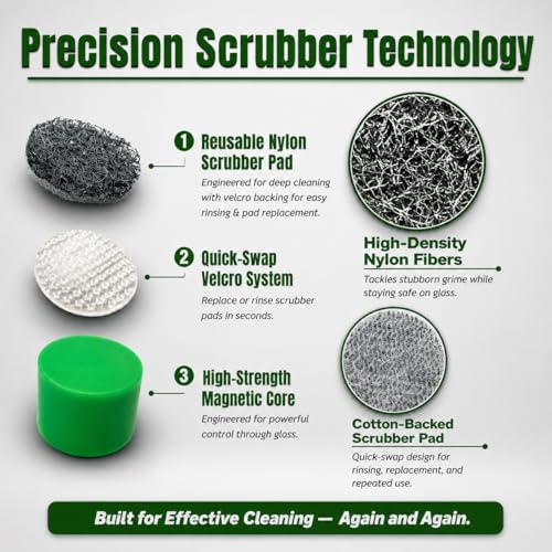 The Magic Cleaner Magnetic Glass Cleaner Kit |Mini, 12mm Size | For Water Pipes, Vases, Windows, Aquariums, Small, & all Shapes & Sizes | Cleans Hard to Reach Stains | Scrub via Magnet Glass Cleaner