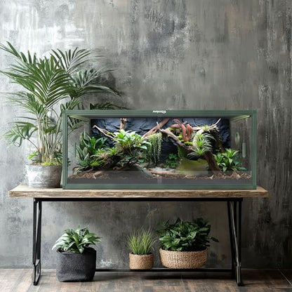 Lightweight 85 Gallon Reptile Enclosure for Snake, Bearded Dragon | Optimal Ventilation & Light Penetration by Rust Proof Mesh Top, Easy Assembly within 6 Steps with Clear Instruction - color: Earthy Green, size: 85 Gallon
