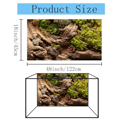 48x18 inches Aquarium Fabric Background Composition of Lichen Withered Tree Aquarium Background Fish Tank Aquatic Plants Background - size: 48X18inch