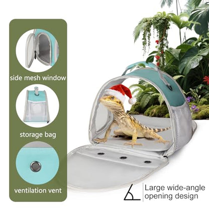Guinea Pig Carrier,Guinea Pig Carrier for 2,Ventilation Carrier for Bearded Dragon,Reptile Travel Carrier for Lizards Sugar Glider Hedgehog Rat Parrot Birds,Airline Approved Green - color: Green