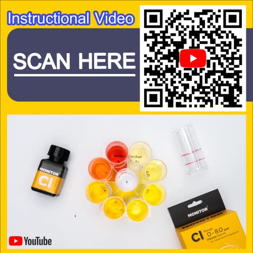Monitor Chlorine Test KIT (250 Tests) - Monitor Aquarium and aquaculture Water Quality