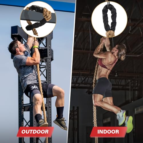 Climbing Rope Gym Workout - 10FT 15FT 20FT 25FT 30FT 35FT Heavy Duty Jute Thick Ropes for Adults Strength Training Outdoor Tree Swing Indoor Home Fitness Exercise - 1.5 Inch - size: 10FT