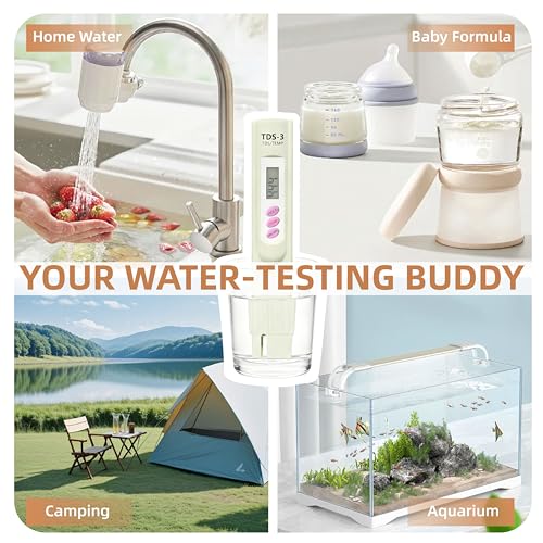 TDS Meter Digital Water Tester for Drinking Water, 3 in 1 TDS,EC,Temperature Meter,Portable Water Testing Kits for Hydroponics Aquarium and RO System