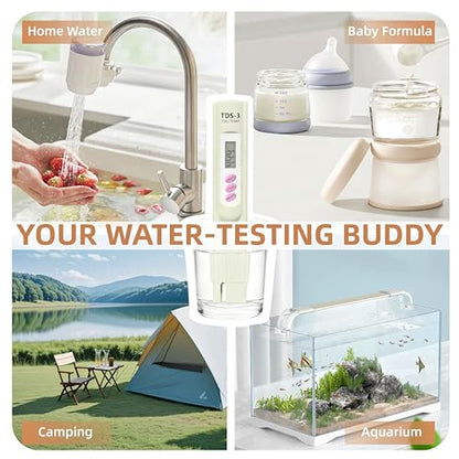 TDS Meter Digital Water Tester for Drinking Water, 3 in 1 TDS,EC,Temperature Meter,Portable Water Testing Kits for Hydroponics Aquarium and RO System