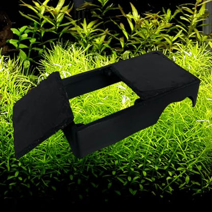 Reptile Slate Basking Hide | Accessory Platform for Bearded Dragon, Turtle, Gecko, Snake | Natural Basking Slate | Made in USA (Black, Standard) - size: Standard