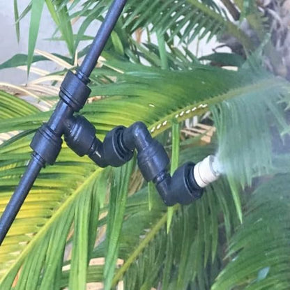 360 Adjustable Universal Spray Misting Nozzle Kit with 5M Hose for Garden Greenhouse Irrigation System Aquarium Reptile Humidity(5M 2Foggers White) - color: 5M 2Foggers White